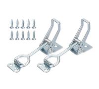 sourcing map 2 Pack 4001 Toggle Latch Clamp Carbon Steel Adjustable Toggle Latches Heavy Duty Quick Release Hasp Clamps for Smoker Cabinet Lid Jig Trunk Case, Silver