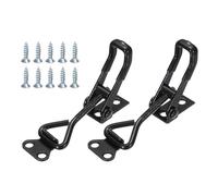 sourcing map 2 Pack 4001 Toggle Latch Clamp Carbon Steel Adjustable Toggle Latches Heavy Duty Quick Release Hasp Clamps for Smoker Cabinet Lid Jig Trunk Case, Black