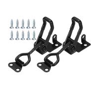 sourcing map 2 Pack 4002 Toggle Latch Clamp Carbon Steel Adjustable Toggle Latches with Lock Hole Heavy Duty Quick Release Hasp Clamps for Smoker Cabinet Lid Jig Trunk Case, Black