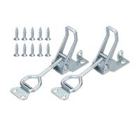 sourcing map 2 Pack 4002 Toggle Latch Clamp Carbon Steel Adjustable Toggle Latches with Lock Hole Heavy Duty Quick Release Hasp Clamps for Smoker Cabinet Lid Jig Trunk Case, Silver
