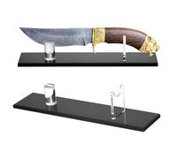 sourcing map 2 Pack Acrylic Knife Display Stand, Knife Collection Display Stand Holder for Display Knife on Desktop Black