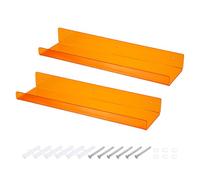 sourcing map 2 Pack Acrylic Shelves for Wall, 15 Inch Orange Floating Shelves Wall Mount Display Shelf Organizer for Bathroom, Bedroom, Living Room, Room Decor