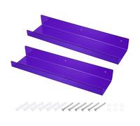 sourcing map 2 Pack Acrylic Shelves for Wall, 15 Inch Purple Floating Shelves Wall Mount Display Shelf Organizer for Bathroom, Bedroom, Living Room, Room Decor