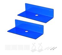 sourcing map 2 Pack Acrylic Shelves for Wall, 9 Inch Blue Floating Shelves Wall Mount Display Shelf Organizer for Bathroom, Bedroom, Living Room, Room Decor