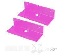 sourcing map 2 Pack Acrylic Shelves for Wall, 9 Inch Fluorescent Pink Floating Shelves Wall Mount Display Shelf for Bathroom, Bedroom, Living Room, Room Decor