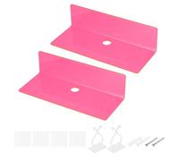 sourcing map 2 Pack Acrylic Shelves for Wall, 9 Inch Pink Floating Shelves Wall Mount Display Shelf Organizer for Bathroom, Bedroom, Living Room, Room Decor