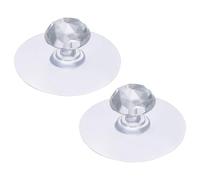 sourcing map 2 Pack Adhesive Cabinet Knobs, Acrylic Stick on Drawer Knobs, Diamond Shaped Self-Stick Instant Cabinet Handle Pulls for Window Wardrobe Cupboard Drawer Closet, Clear