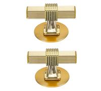 sourcing map 2 Pack Adhesive Cabinet Knobs, Stainless Steel Stick on Drawer Knobs, t Shaped Self-Stick Instant Cabinet Handle Pulls for Window Wardrobe Cupboard Drawer Closet, Gold