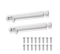 sourcing map 2 Pack Barrel Bolt Locks, 6 Inch Sliding Door Bolt Lock Latch, Aluminum Alloy Heavy Duty Slide Gate Latch with Screws for Bedroom Bathroom Door Gate, White