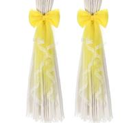 sourcing map 2 Pack BowKnot Curtain Tiebacks, Lace Bow Curtain Tiebacks Drape Holder Elegant Decorative Tie Backs French Bow Decorative Rope Accessories for Home Office Decorative, Yellow