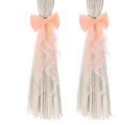 sourcing map 2 Pack BowKnot Curtain Tiebacks, Lace Bow Curtain Tiebacks Drape Holder Elegant Decorative Tie Backs French Bow Decorative Rope Accessories for Home Office Decorative, Orange