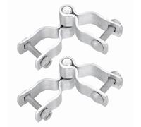 sourcing map 2 Pack Chain Link Fence Gate Post Hinge, 1-1/4" Galvanized Steel Chain Link Fence Post Hinges Heavy Duty Gate Frame Hinge with Bolts and Nuts for Outside Round Pipe
