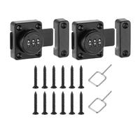 sourcing map 2 Pack Combination Cabinet Latch, 3-Digit Password Cabinet Lock Zinc Alloy Heavy Duty Keyless Safety Door Lock for One-Way Drawer Cupboard, Black