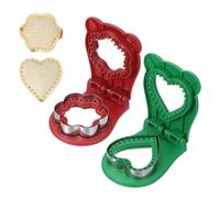 sourcing map 2 Pack Crustless Sandwich Cutter, Flower/Heart Shape Uncrustable Sandwich Maker Sealer Press Bread Cookie Cutter and Sealer for DIY Breakfast Lunch Afternoon Tea (Red/Green)