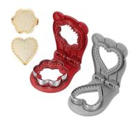 sourcing map 2 Pack Crustless Sandwich Cutter, Flower/Heart Shape Uncrustable Sandwich Maker Sealer Press Bread Cookie Cutter and Sealer for DIY Breakfast Lunch Afternoon Tea (Red/Gray)
