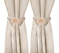 sourcing map 2 Pack Curtain Holdbacks with Buckle, Rope Curtain Tiebacks Drape Holder Decorative Tie Backs for Home Office Thin or Sheer Window Drapes Decor, Champagne