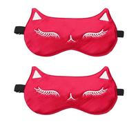sourcing map 2 Pack Cute Cat Sleep Masks, Soft Light Eye Mask Silk Sleeping Eye Cover with Adjustable Strap Night Eye Cover, Unisex for Sleeping Travel Office Nap Side Sleeper, Red