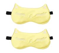 sourcing map 2 Pack Cute Cat Sleep Masks, Soft Light Eye Mask Silk Sleeping Eye Cover with Adjustable Strap Night Eye Cover, Unisex for Sleeping Travel Office Nap Side Sleeper, Yellow