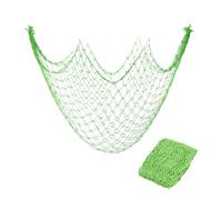 Sourcing Map 2 Pack Decorative Fishing Net Decor, Green 80x40 Inch Cotton Fish Net for Beach, Hawaiian, Under the Sea Party Decorations