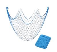 sourcing map 2 Pack Decorative Fishing Net Decor, Navy Blue 80x40 Inch Picture Wall Photo Hanging Cotton Fish Net for Beach Party,Hawaiian Themed Party,Under the Sea Party Decorations