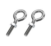 sourcing map 2 Pack Eye Bolts, M8 x 40mm 304 Stainless Steel Threaded EyeBolt Silver Eye Hooks with Nut for Hanging or Securing Cables