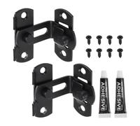 sourcing map 2-Pack Flip Latch Gate Latch, 2 Inch Stainless Steel 90 Degree Flip Door Sliding Latches Barn Door Lock Right Angle Curved for Barn Fence Pet Cage Garage Window, Black