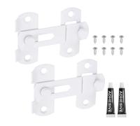 sourcing map 2-Pack Flip Latch Gate Latch, 2 Inch Stainless Steel Flip Door Sliding Latches Barn Door Lock for Bathroom Barn Fence Pet Cage Garage Window, Matte White