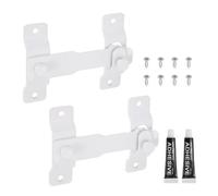 sourcing map 2-Pack Flip Latch Gate Latch, 3.3 Inch Stainless Steel Flip Door Sliding Latches Barn Door Lock for Bathroom Barn Fence Pet Cage Garage Window, Matte White