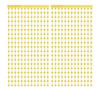 sourcing map 2 Pack Gold Stars Backdrop, Gold Curtains 3.3x6.6ft Glitter Star Twinkle Decor Foil Fringe Garland Banner Decorations for New Year Birthday Party Wedding Celebration