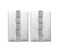 sourcing map 2 Pack Heavy Duty Weldable Hinges, 2.5" x 1.57" x 0.06" Weld on Butt Hinge 304 Stainless Steel Folding Metal Gate Hinges for Trailer Doors, Silver