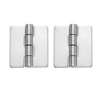 sourcing map 2 Pack Heavy Duty Weldable Hinges, 2" x 1.73" x 0.08" Weld on Butt Hinge 304 Stainless Steel Folding Metal Gate Hinges for Trailer Doors, Silver
