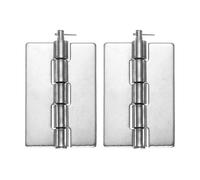 sourcing map 2 Pack Heavy Duty Weldable Hinges, 3.5" x 2.36" x 0.12" Weld on Butt Hinge Stainless Steel Folding Metal Detachable Gate Hinges for Trailer Doors, Silver