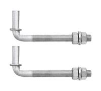 sourcing map 2 Pack J Bolt Gate Hinge, 6" Galvanized Steel Farm Gate Hinges, J-Bolt Chain Link Fence with 5/8" Male Pin for Back Yard, Farm Garden Door