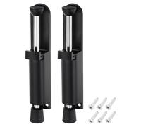 sourcing map 2 Pack Kickdown Door Stop, Spring Loaded Telescopic Door Stopper, Adjustable Door Locks Holder for Distance from The Ground 45mm/1.77", Black