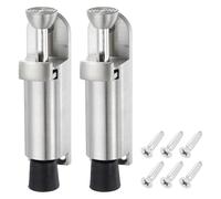 sourcing map 2 Pack Kickdown Door Stop, Spring Loaded Telescopic Door Stopper, Adjustable Door Locks Holder for Distance from The Ground 25mm/0.98", Silver