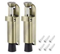 sourcing map 2 Pack Kickdown Door Stop, Spring Loaded Telescopic Door Stopper, Adjustable Door Locks Holder for Distance from The Ground 25mm/0.98", Bronze
