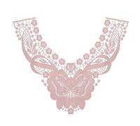 sourcing map 2 Pack Lace Applique Flower Patches, 12x14 Inch Floral Sew on Embroidery Trim Appliques Fabric Collar Patch Motif for Wedding Gown Dress Bridal DIY Crafts Decoration, Lavender Pink