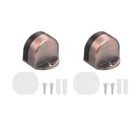 sourcing map 2 Pack Low Dome Floor Door Stop, 1.5" H x 1.65" W Stainless Steel Door Stopper, Rubber Bumper Wall Protector with Screws&Adhesive Tape for Bedroom Bathroom Office, Red Bronze