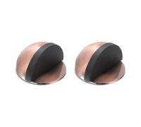 sourcing map 2 Pack Low Dome Floor Door Stop, 45mm Dia. Self Adhesive Door Stoppers, No Drilling Stainless Steel Half Dome Rubber Bumper Wall Protector for Bedroom Bathroom, Red Bronze