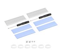 sourcing map 2 Pack M.2 2280 Nvme SSD Heatsink Cooler Alloy Aluminum Heat Sink with Mounting Screws Screwdriver Kit,1mm,1.5mm Thermal Pad, for Laptop, Silver Tone