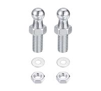 sourcing map 2 Pack M8 x 1 1/4" Ball Studs Bolt with Lock Nuts Washers, Aluminum Ball Screws for Universal Gas Lift Support Strut End Fittings, Silver
