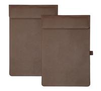 sourcing map 2 Pack Magnetic Leather Clipboard, 14" x 9" with Pen Holder, A4 Size Writing Clipboard for Business, Office,Restaurant and Hotel (Brown)