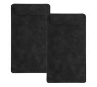 sourcing map 2 Pack Mini Clipboard, 10" x 6" Leather Small with Pen Holder, A5 Size Magnetic Writing Clipboard for Business, Office,Restaurant and Hotel (Black)