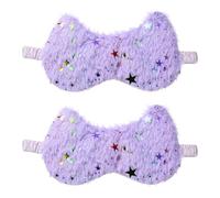 sourcing map 2 Pack Plush Sleep Masks, Cute Light Eye Mask Soft Sleeping Eye Cover with Elastic Strap, Glitter Star Pattern, Unisex for Sleeping Travel Office Nap Side Sleeper, Purple