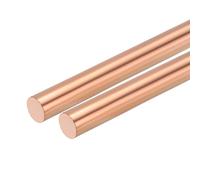 sourcing map 2 Pack Pure Copper Round Rod 12mm/0.47 Inch Diameter 300mm/12 Inch Length Solid Copper Rod Lathe Bar Stock for DIY Metal Craft Metal Working Hobbies