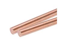 sourcing map 2 Pack Pure Copper Round Rod 6mm/0.24 Inch Diameter 330mm/13 Inch Length Solid Copper Rod Lathe Bar Stock for DIY Metal Craft Metal Working Hobbies