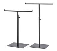 sourcing map 2 Pack Purse Display Stand Stainless Steel T Shaped Handbag Display Stand Adjustable Purse Rack Stand Tabletop Double Hook Holder for Home Store Boutique Counter, Black
