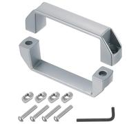 sourcing map 2 Pack Rectangular Pull Handle, 120mm/4.7" Hole Center Aluminium Alloy Door Handles Modern Drawer Pull for Drawer Cabinets Gate Garages, Silver