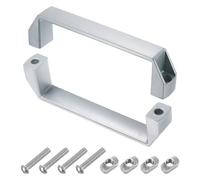 sourcing map 2 Pack Rectangular Pull Handle, 180mm/7.1" Hole Center Aluminium Alloy Door Handle Modern Drawer Pull for Drawer Cabinets Gate Garages, Silver