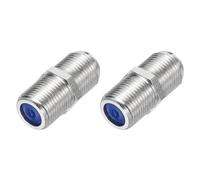 sourcing map 2 Pack RG6 Coaxial Cable Connector, F Female to Female Adapter Extender 75 Ohm Nickel Plated F Type Coax Extension Coupler Convertor 22x10mm for Broadcast, Antenna,Blue